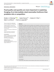 Food quality and quantity are more important in explaining foraging of an intermediate-sized mammalian herbivore than predation risk or competition