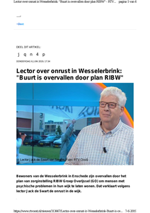 Lector over onrust in Wesselerbrink