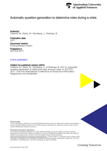 Automatic question generation to determine roles during a crisis