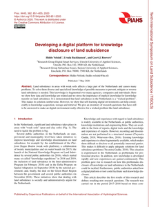 Developing a digital platvorm for knowledge disclosure of land subsidence