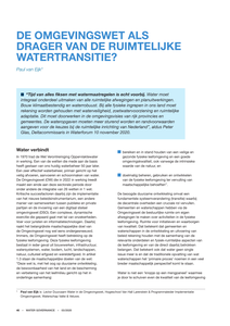 De Omgevingswet als drager van de ruimtelijke watertransitie?