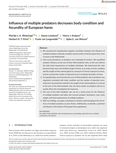 Influence of multiple predators decreases body condition and fecundity of European hares