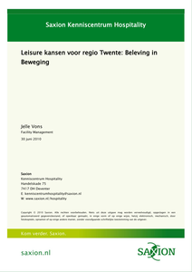 Leisure kansen voor regio Twente: Beleving in Beweging