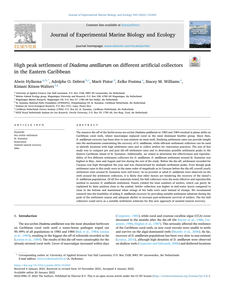 High peak settlement of Diadema antillarum on different artificial collectors in the Eastern Caribbean