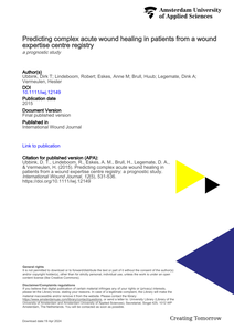 Predicting complex acute wound healing in patients from a wound expertise centre registry