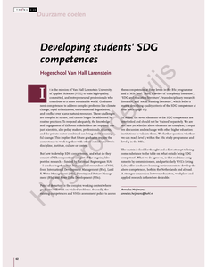 Developing students' SDG competence