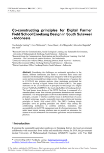 Co-constructing principles for Digital Farmer Field School Enrekang Design in South Sulawesi - Indonesia