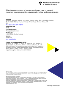 Effective components of nurse-coordinated care to prevent recurrent coronary events: a systematic review and meta-analysis