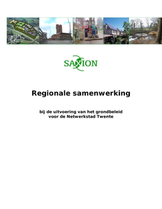 Advies Regionale samenwerking