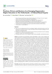 Practises, Drivers and Barriers of an Emerging Regenerative Higher Education in The Netherlands