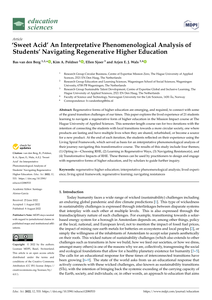 ‘Sweet Acid’ An Interpretative Phenomenological Analysis of Students’ Navigating Regenerative Higher Education