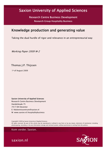 Knowledge production and generating value