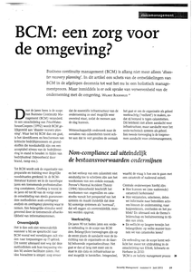 Business Continuity Management: een zorg voor de omgeving?