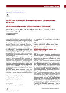 Patientenparticipatie bij de ontwikkeling en toepassing van e-health