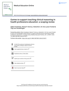 Games to support teaching clinical reasoning in health professions education: a scoping review