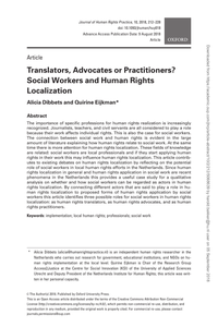 Translators, Advocates or Practitioners? Social Workers and Human Rights Localization