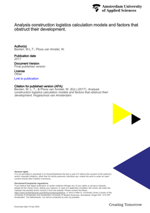 Analysis construction logistics calculation models and factors that obstruct their development.