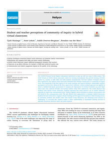 Student and teacher perceptions of community of inquiry in hybrid virtual classrooms