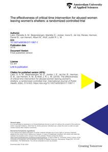 The effectiveness of critical time intervention for abused women leaving women's shelters: a randomized controlled trial