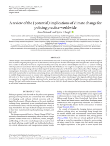 A review of the (potential) implications of climate change for policing practice worldwide