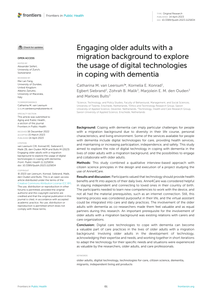 Engaging older adults with a migration background to explore the usage of digital technologies in coping with dementia