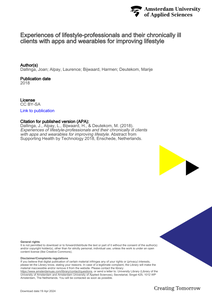 Experiences of lifestyle-professionals and their chronically ill clients with apps and wearables for improving lifestyle