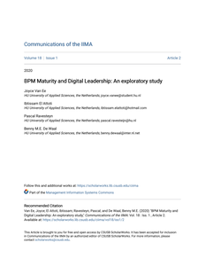 BPM Maturity and Digital Leadership