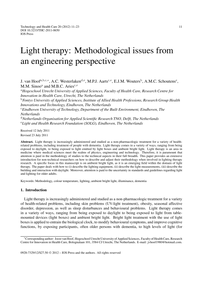 Light therapy: Methodological issues from an engineering perspective