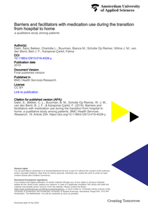 Barriers and facilitators with medication use during the transition from hospital to home