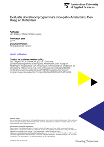 Evaluatie doorstroomprogramma’s mbo-pabo Amsterdam, Den Haag en Rotterdam