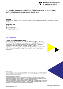 Logistieke concepten voor Licht Elektrische Vracht Voertuigen: een multiple case study vanuit Nederland