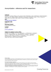 Anonymization - reference card for researchers