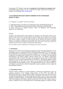 A new hybrid thermal comfort guideline for the Netherlands (ISSO 74: 2014)