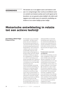 Motorische ontwikkeling in relatie tot een actieve leefstijl