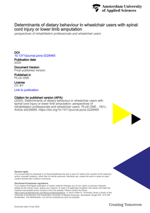 Determinants of dietary behaviour in wheelchair users with spinal cord injury or lower limb amputation