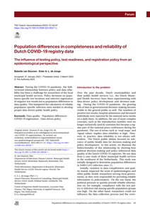 Population differences in completeness and reliability of Dutch COVID-19 registry data