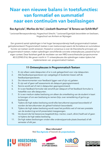 Naar een nieuwe balans in toetsfuncties: van formatief en summatief naar een continuüm van beslissingen