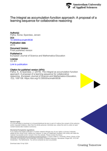 The integral as accumulation function approach: A proposal of a learning sequence for collaborative reasoning