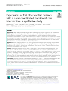 Experiences of frail older cardiac patients with a nurse-coordinated transitional care intervention