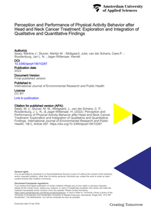 Perception and Performance of Physical Activity Behavior after Head and Neck Cancer Treatment: Exploration and Integration of Qualitative and Quantitative Findings