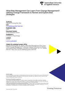 What Bias Management Can Learn From Change Management? Utilizing Change Framework to Review and Explore Bias Strategies