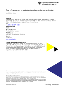 Fear of movement in patients attending cardiac rehabilitation