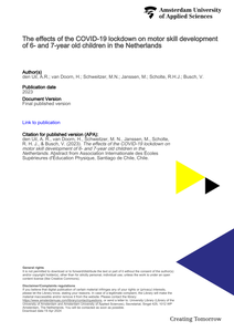 The effects of the COVID-19 lockdown on motor skill development of 6- and 7-year old children in the Netherlands