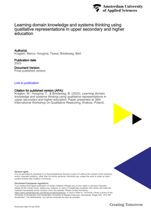 Learning domain knowledge and systems thinking using qualitative representations in upper secondary and higher education