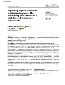 Improving physical activity in hospitalized patients