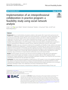 Implementation of an interprofessional collaboration in practice program