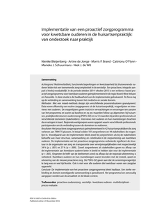Implementatie van een proactief zorgprogramma voor kwetsbare ouderen in de huisartsenpraktijk: van onderzoek naar praktijk