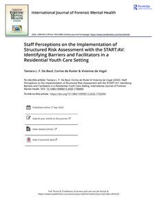 Staff Perceptions on the Implementation of Structured Risk Assessment with the START:AV: Identifying Barriers and Facilitators in a Residential Youth Care Setting