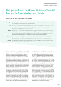 Het gebruik van de Brøset Violence Checklist binnen de forensische psychiatrie