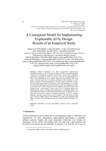 A Conceptual Model for Implementing Explainable AI by Design